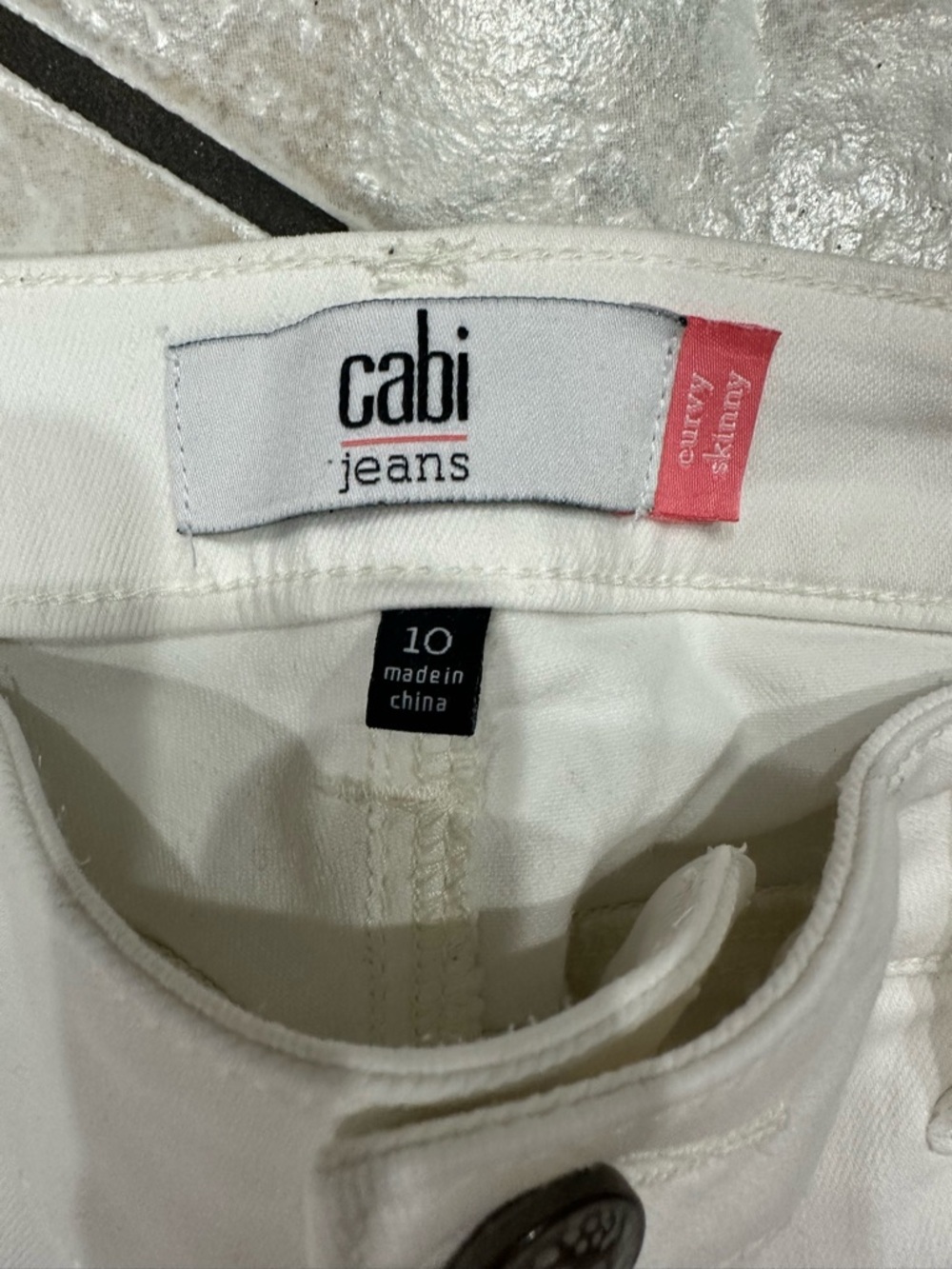 CAbi White Skinny Jeans with Zip Pocket Detail - Picture 4 of 5